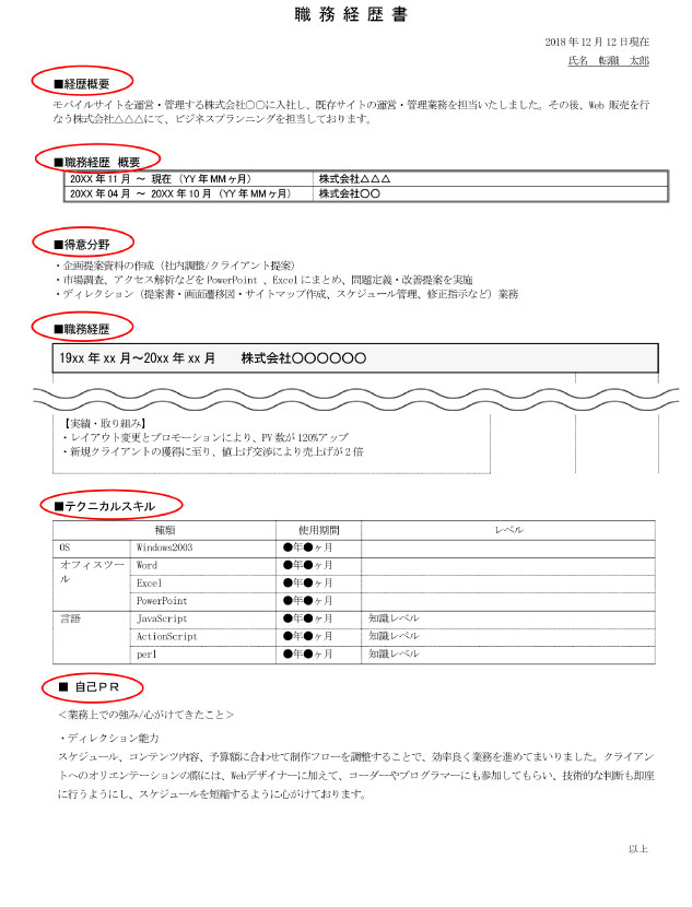 職務経歴書の書き方マニュアル 完全版 Type転職エージェント